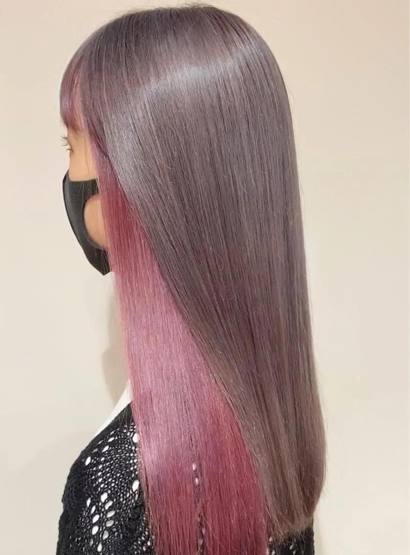 ロング カラー 髪質改善カラー韓国風 レイヤーtudaのヘアスタイル
