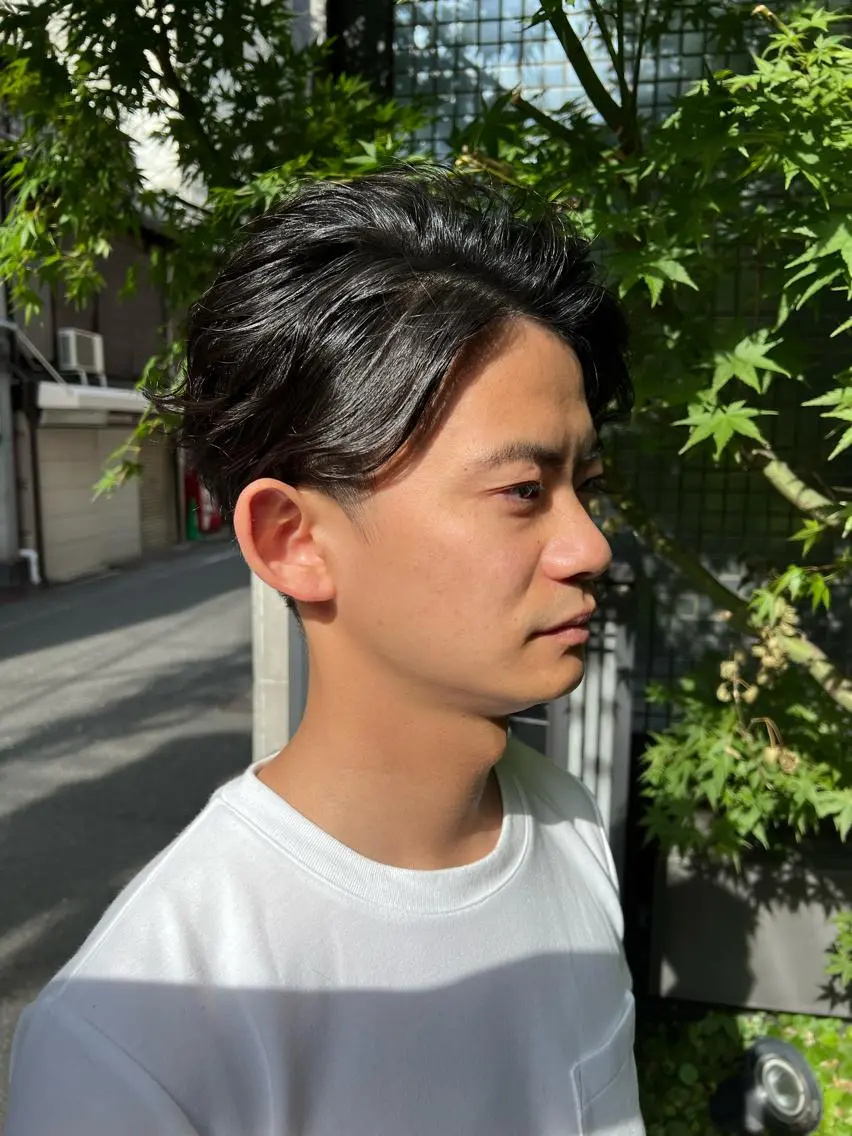 ショート パーマ カット パーマ トリートメント 吉ヶ別符 亮祐のヘアスタイル