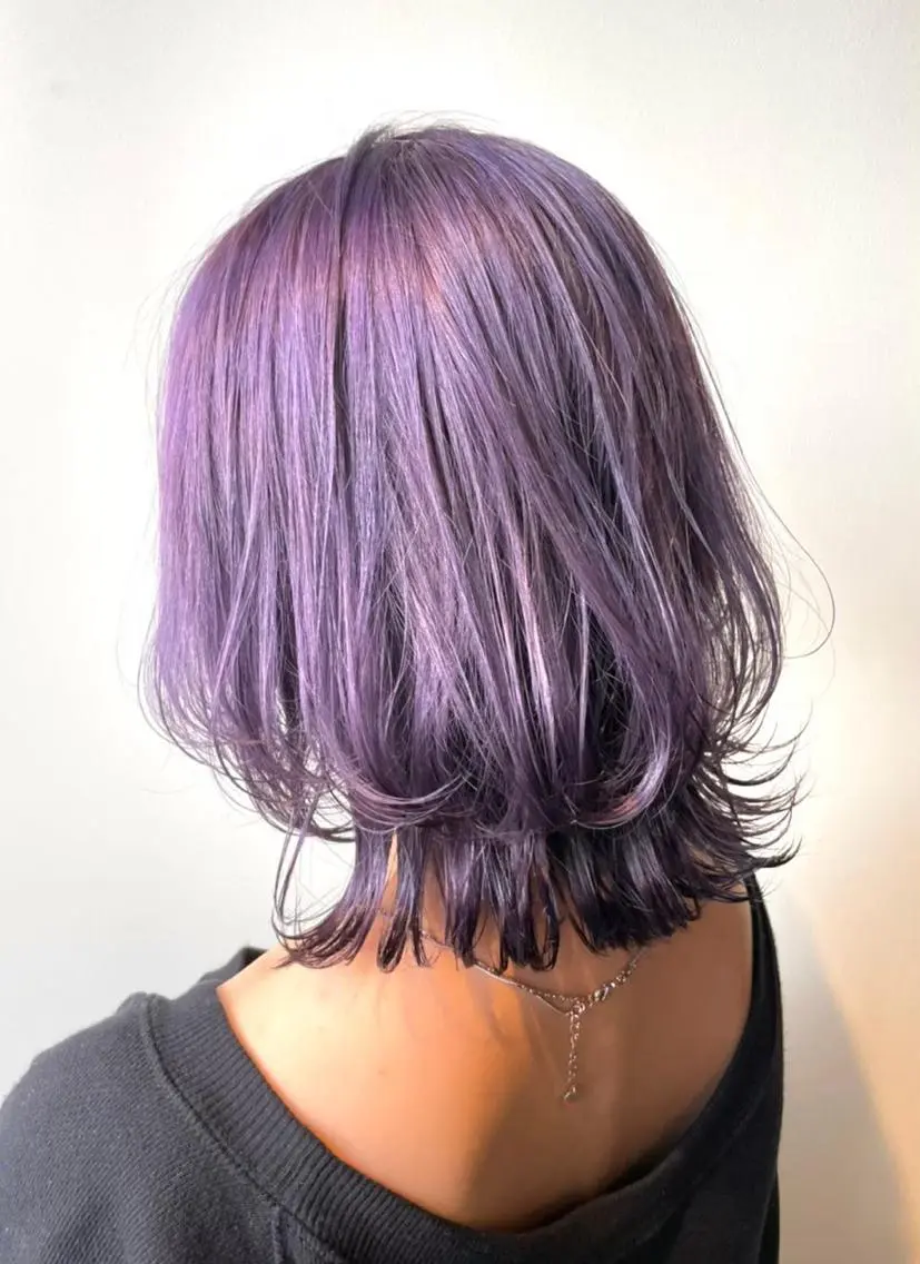 ショート カラー ヘアアレンジ ラベンダーカラー ウルフカット カット ヘアカラー トリートメント ヘアセット 金子 廉のヘアスタイル