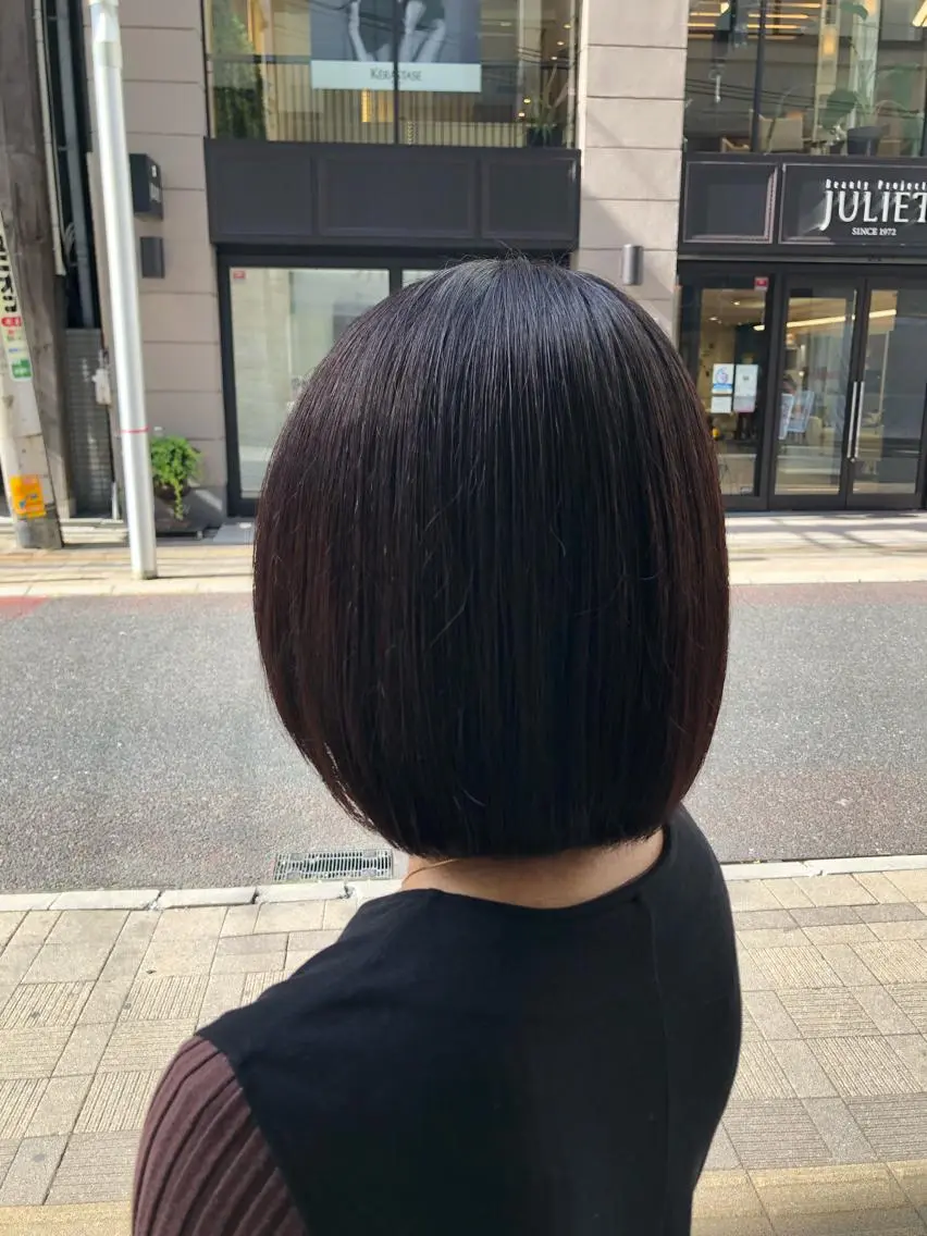 ショート カラー 縮毛矯正/髪質改善 予約はリクエストからのヘアスタイル