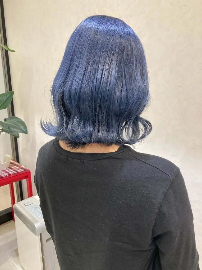 ショート カラー ブルーカラー ブルーラベンダー ラベンダーカラー nono/パーマ /顔まわりカット🐈のヘアスタイル