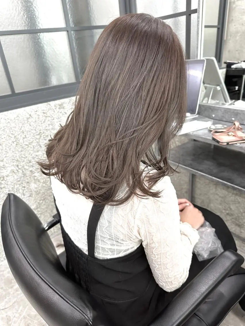 セミロング カラー ブリーチ ダブルカラー ブリーチなしカラー ヘアカラー 垢抜けヘア♡柔らかい カラー/mihoのヘアスタイル