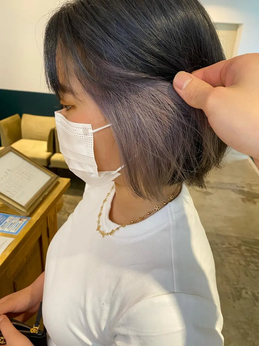 ショート パープルカラー 武内 凌 TELAHAIRのヘアスタイル