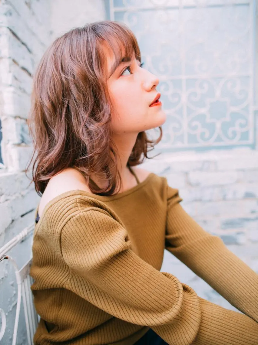 ミディアム カラー ヘアアレンジ ブラウンカラー ココアブラウン ヘアカラー 北九州美容室 🕊️わかな✂︎のヘアスタイル