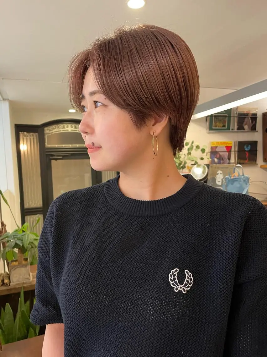 ショート ハンサムショート ショートヘア 暖色カラー🧡 ボブ🧚‍♀️マナのヘアスタイル