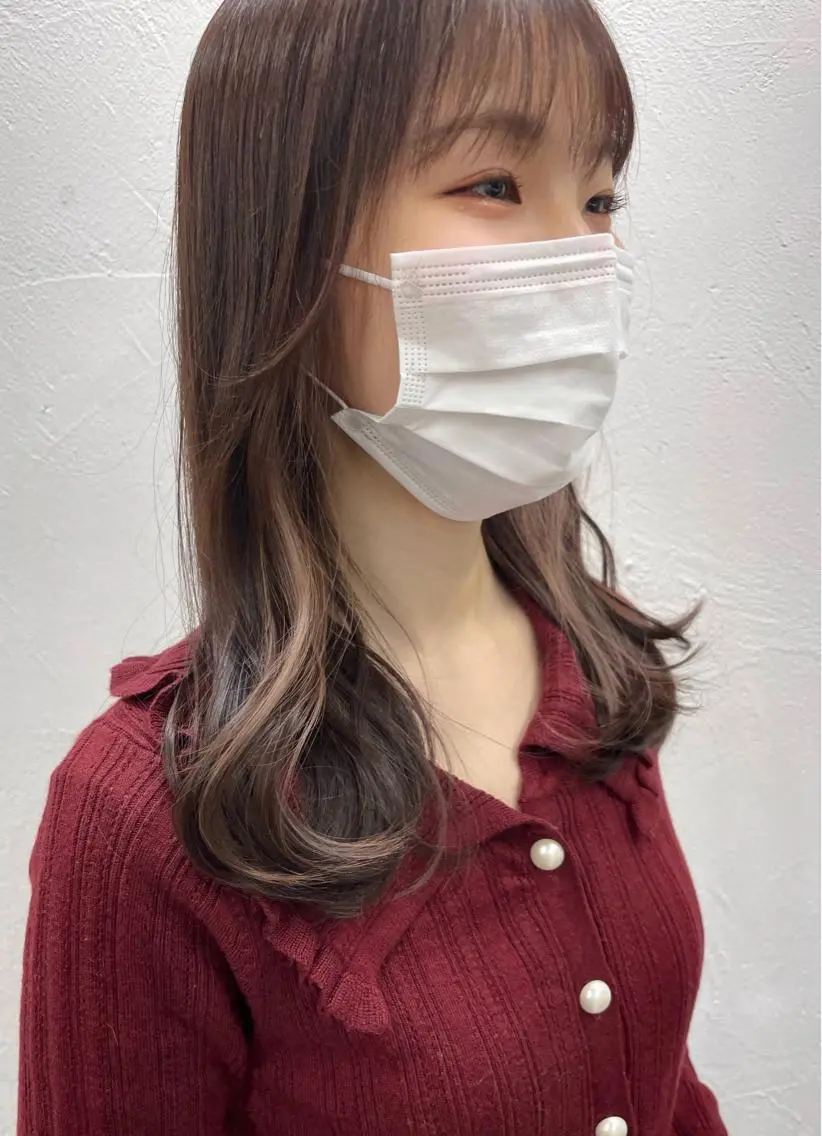 カラー ベージュカラー ブリーチ ピンクカラー ピンクベージュ ブリーチダブルカラー 【koide】のヘアスタイル