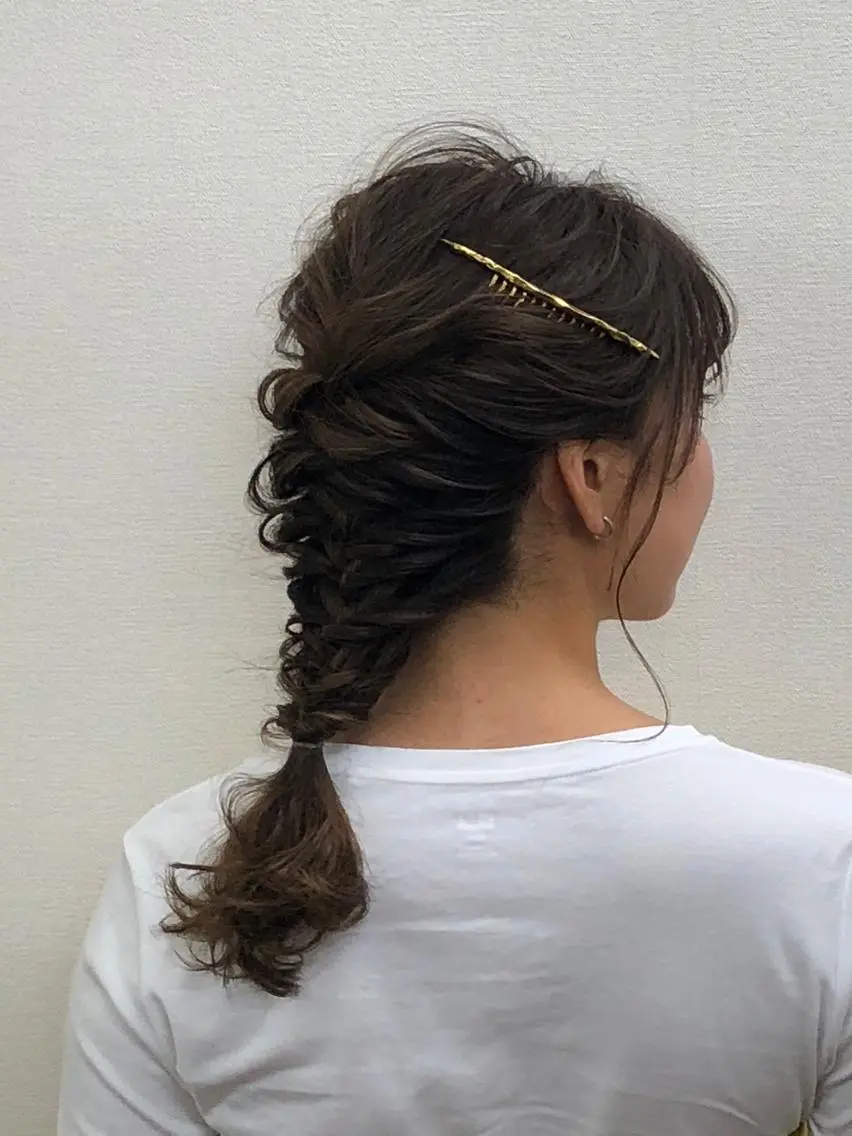 セミロング ヘアアレンジ レイヤーカット カット ヘアセット Agu 清尾 浩昭のヘアスタイル