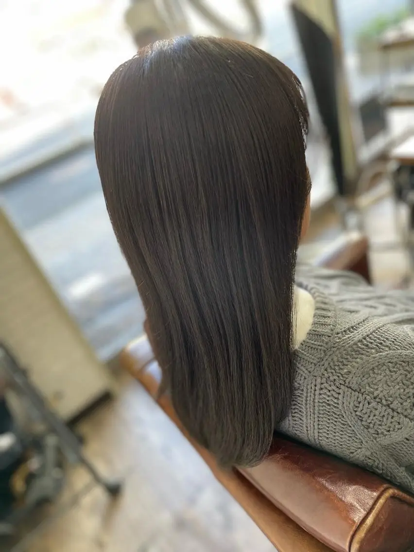 ロング カラー ダークグレー ダークグレージュ グレージュ 💎白髪染めも対応 🙆👌山本明菜のヘアスタイル