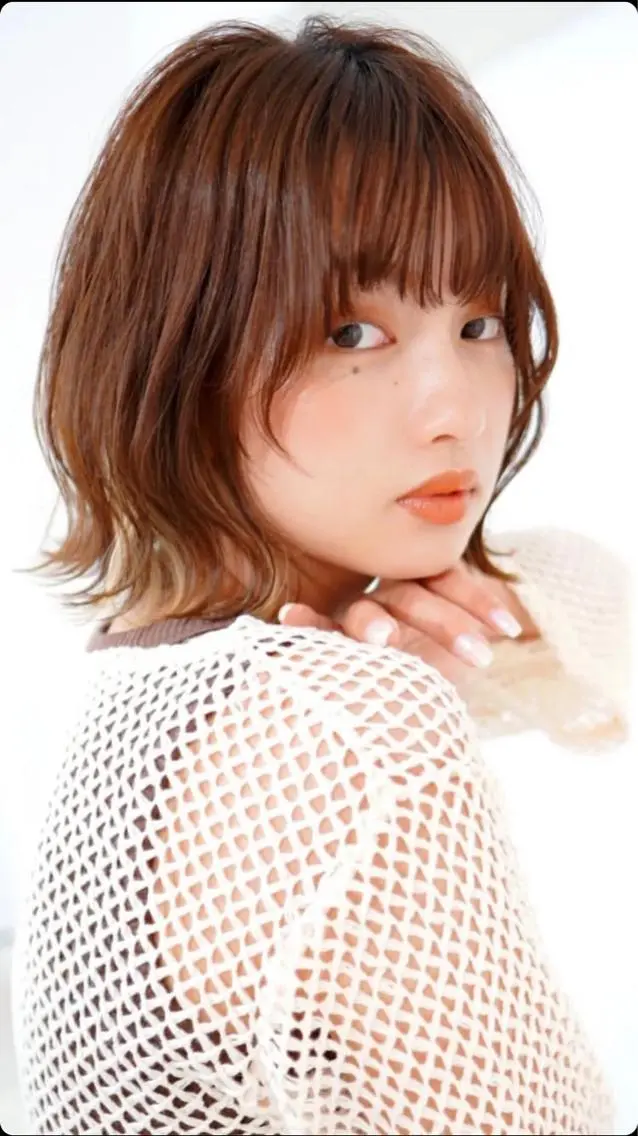 ミディアム カット ヘアカラー lafithhair ruu.南本庄のヘアスタイル