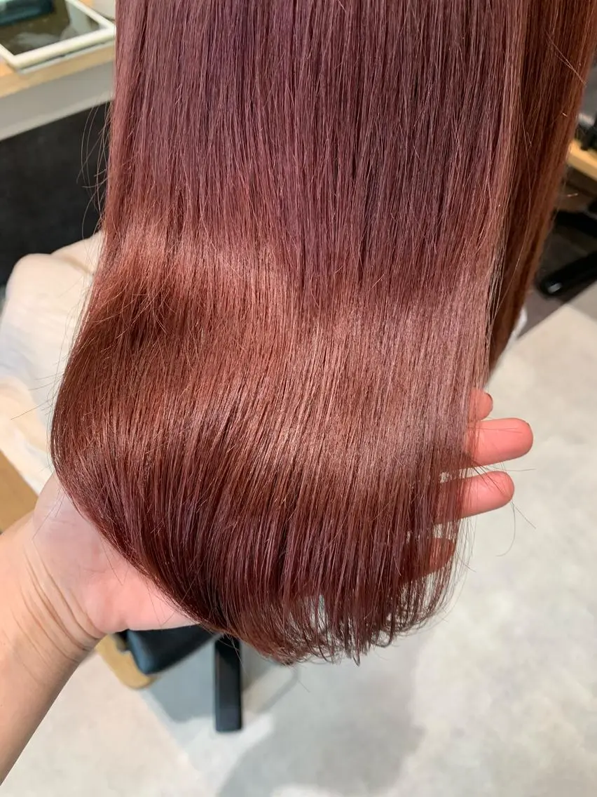 ミディアム カラー ベージュカラー ピンクカラー カット 縮毛矯正 トリートメント hubhair レイヤー/透明感のヘアスタイル