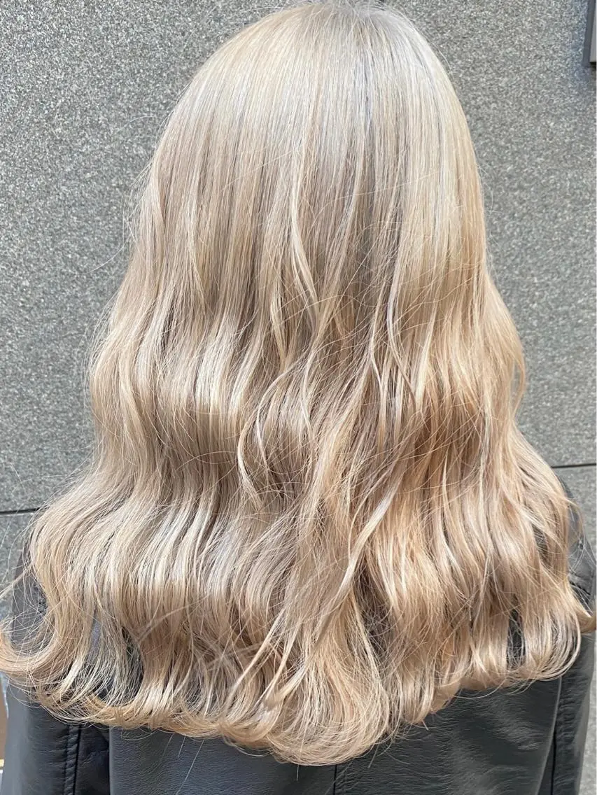 ロング カラー アッシュ ベージュカラー ブリーチ ダブルカラー グレージュ 🧡色落ちまで2度 楽しめる🧡ヨシキのヘアスタイル