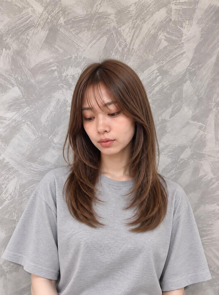 ロング カラー 切りっぱなしボブ ブリーチ ケアブリーチ デザインカラー ダブルカラー トップスタイリスト ✨KIRIKA中野✨のヘアスタイル
