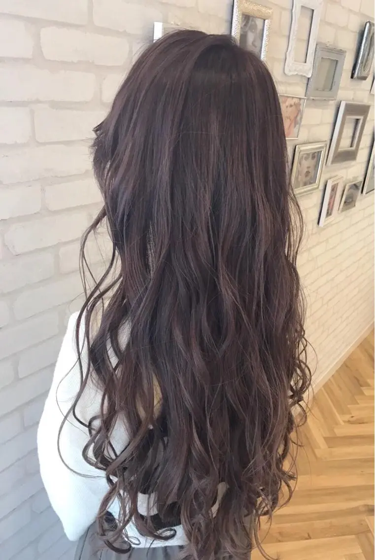 ロング カラー ヘアアレンジ ラベンダーカラー ラベンダーピンク ピンクカラー Gain池下 レディースのヘアスタイル