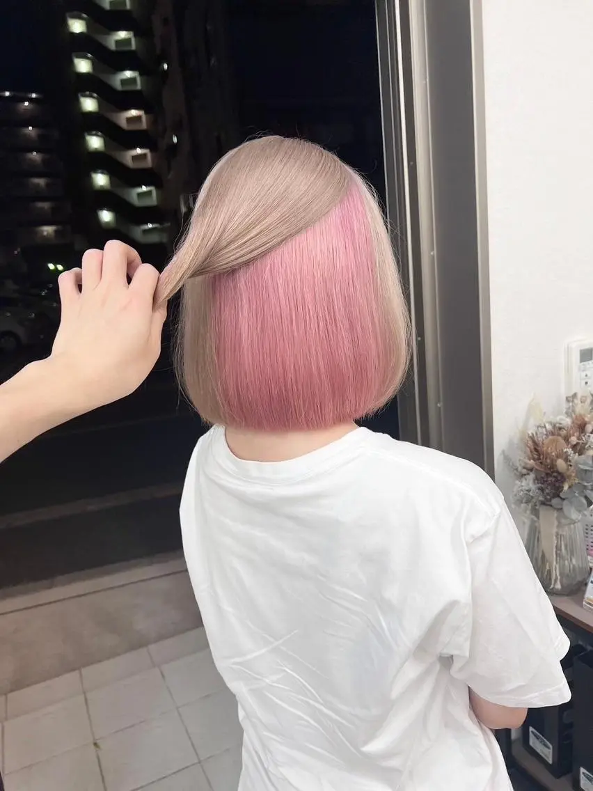 ミディアム 江坂エリア最安値◎ ブリーチ*土田のヘアスタイル