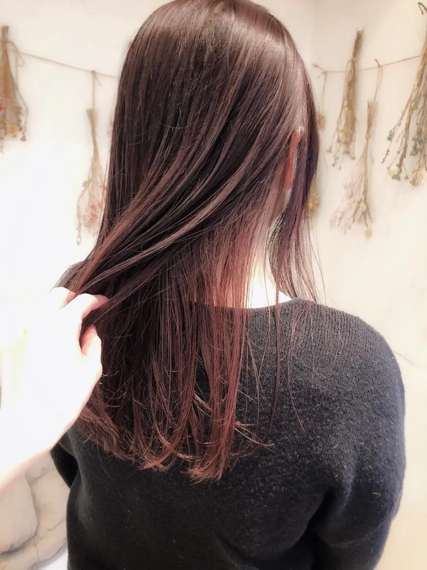 ロング カラー アッシュ インナーカラー ピンクカラー ピンクパープル パープルカラー はだゆうき @hadadan08のヘアスタイル