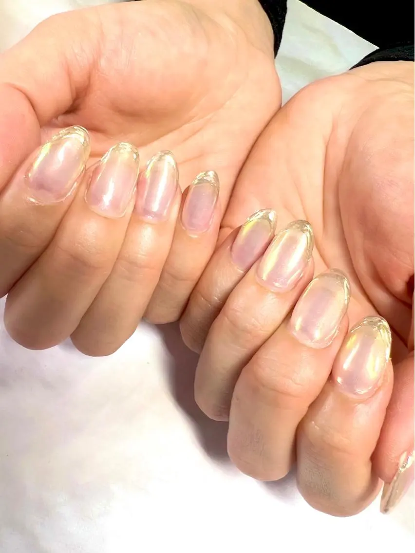 ネイル アートネイル オーロラネイル ジェルネイル 韓国ネイル ロングネイル ハンドネイル clover nailのネイルデザイン