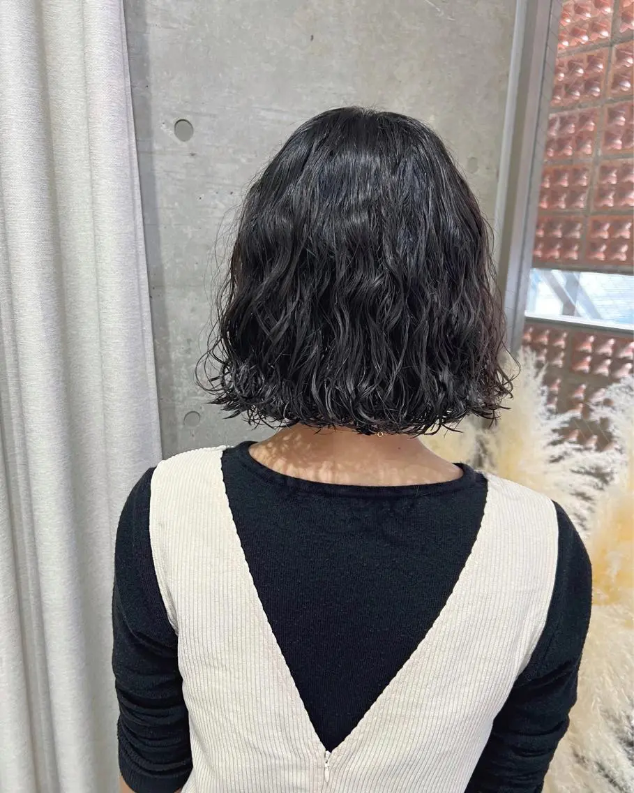 パーマ カット パーマ トリートメント ボブパーマコテ巻き風 パーマNo1深江秀平のヘアスタイル