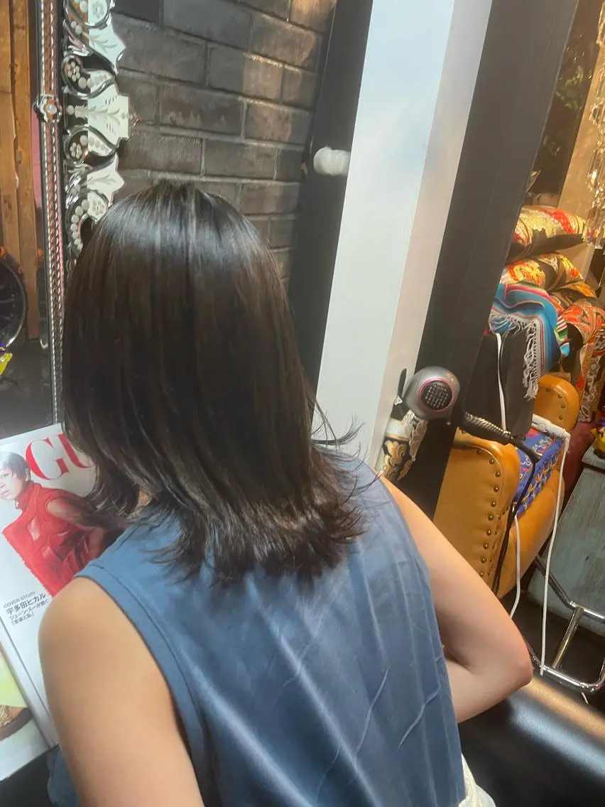 ミディアム ハイライト ヘアカラー 五十嵐 舞のヘアスタイル