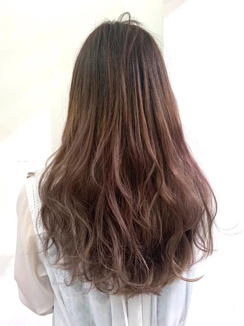 ロング カラー パーマ ピンクカラー メンズ特化👨 細谷碧海のヘアスタイル