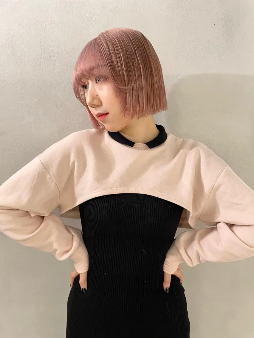 ミディアム カラー ブリーチ ピンクカラー 心斎橋/ブリーチ minamiのヘアスタイル