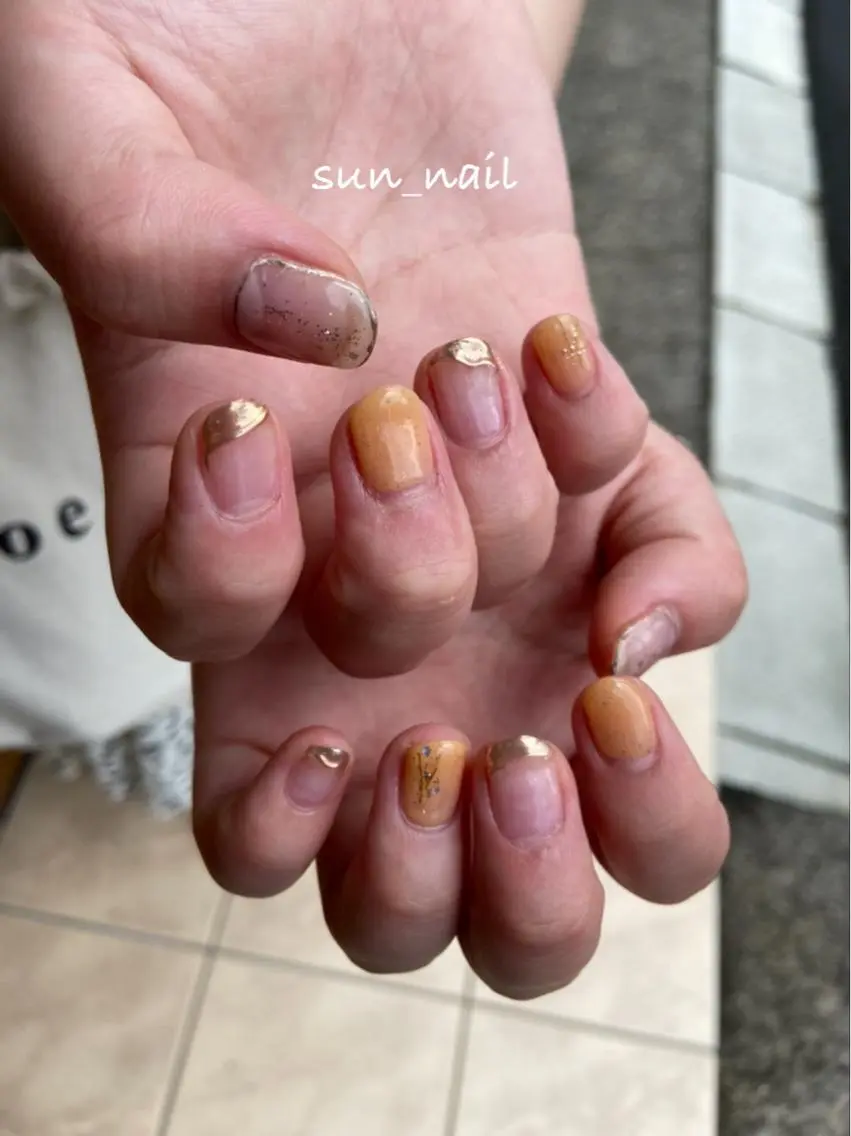ネイル クリアネイル ミラーネイル ニュアンスネイル . unffのネイルデザイン