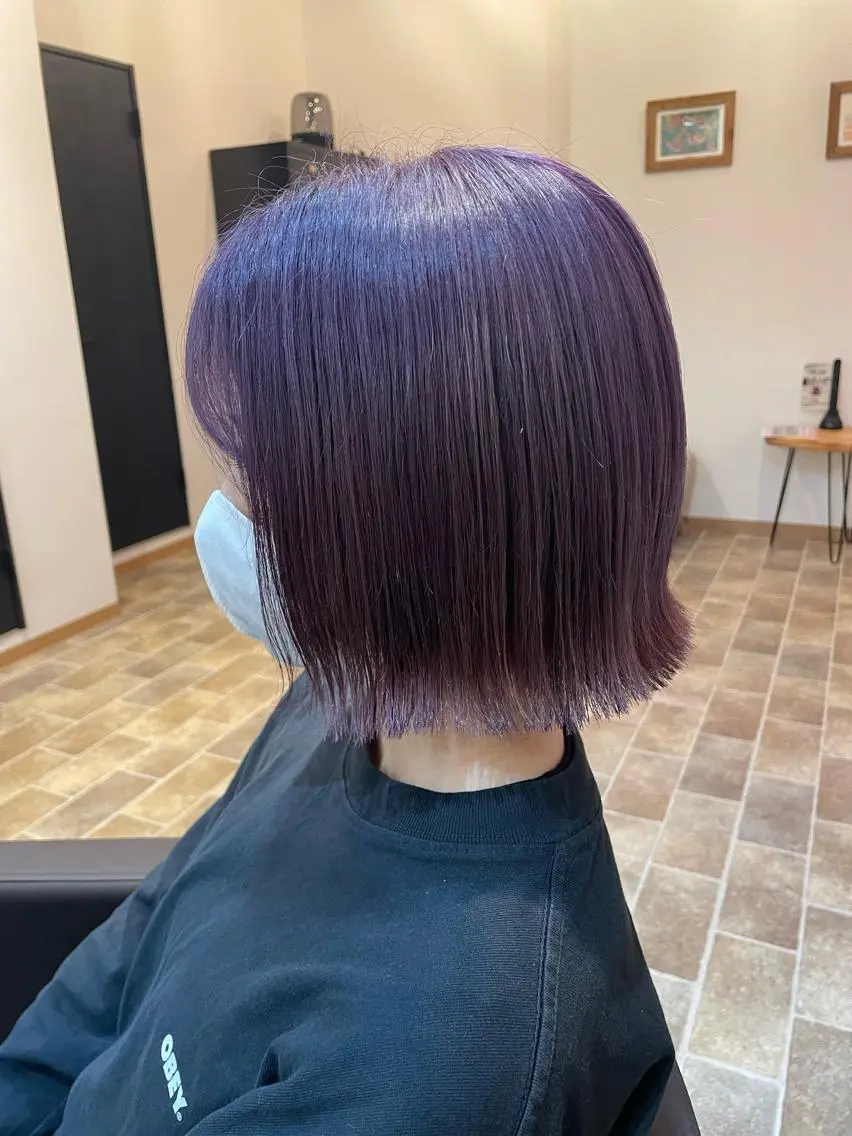 ミディアム カラー ラベンダーカラー ピンクカラー ヘアカラー YUI/ ブリーチカラー🌷のヘアスタイル