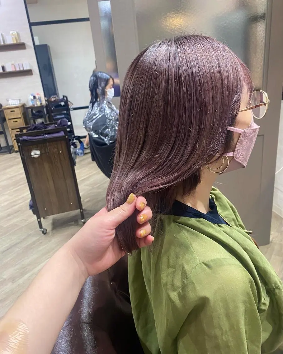 ミディアム カラー ヘアカラー トリートメント 🍑艶髪✖️暖色系 ✨momoka🍑のヘアスタイル