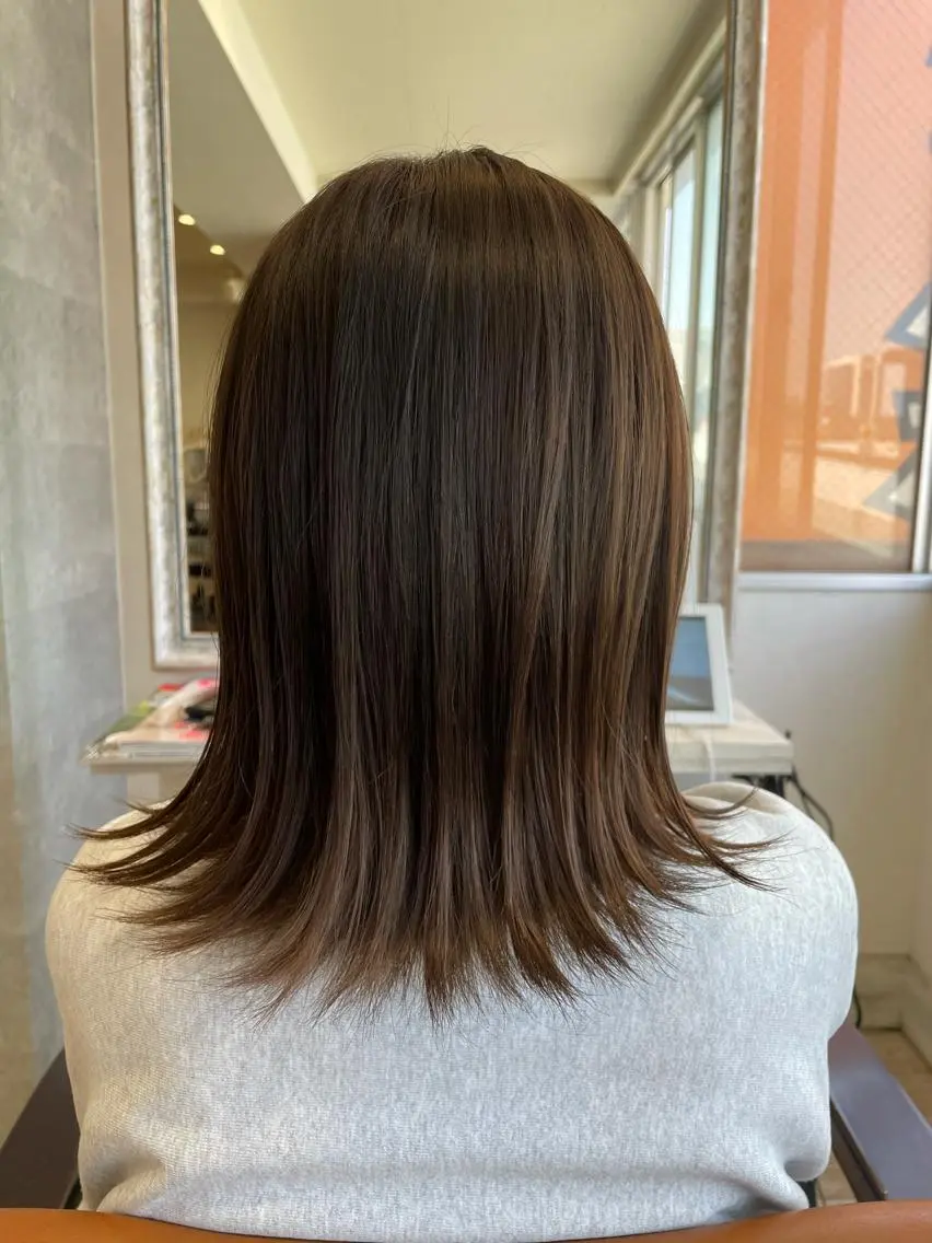 ミディアム カラー カット ヘアカラー 小顔/似合わせカット 杉山莉菜のヘアスタイル