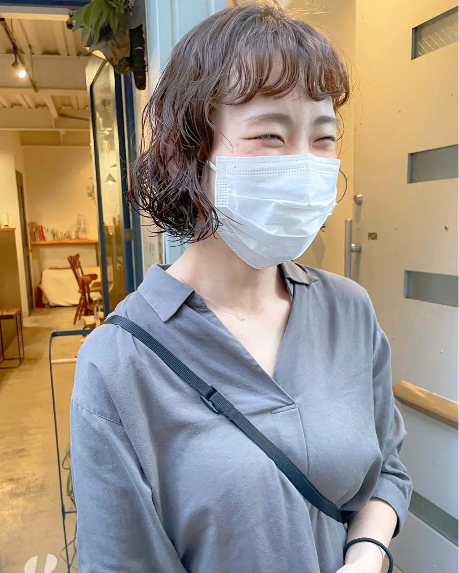 ショート パーマ やまさきえりこ ニュアンスパーマのヘアスタイル