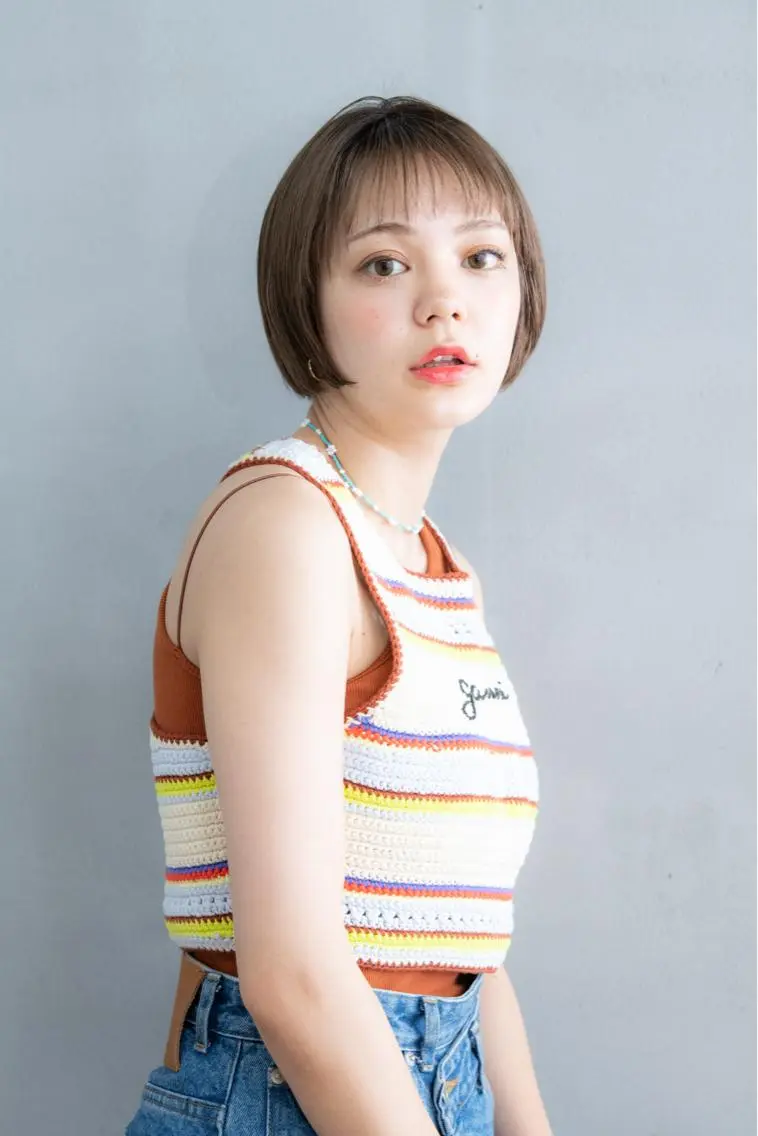 ショート カラー パーマ ヘアアレンジ キッズ ネイル マツエク・マツパ アイブロウ カット ヘアカラー バトヘアー渋谷 officialのヘアスタイル