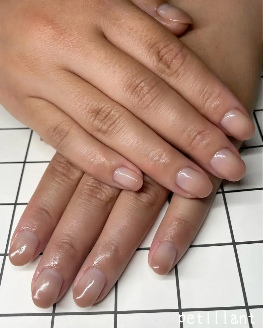 ネイル グラデーション ピンク シンプルネイル nail salon petillantのネイルデザイン