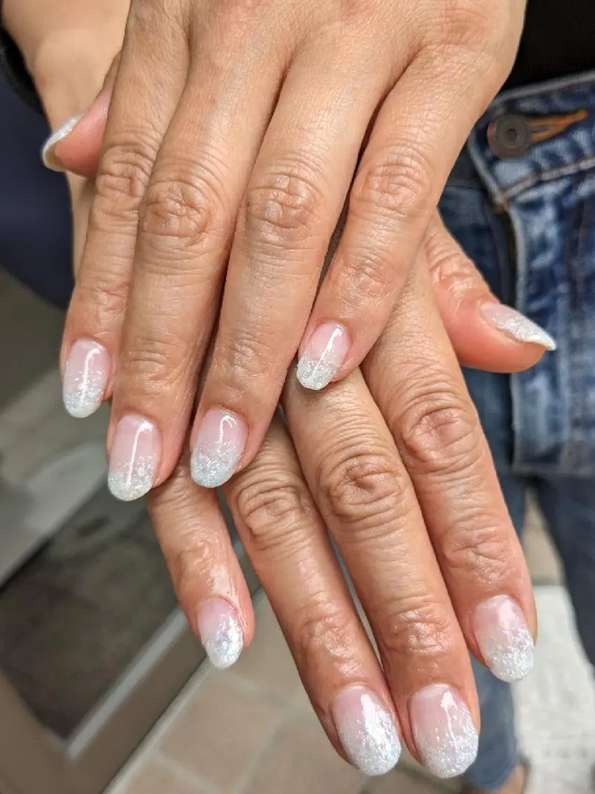 ネイル ラメ(グリッター) ホワイト よもぎ蒸し・ワンカラ ー専門 しゅくるのその他イメージ
