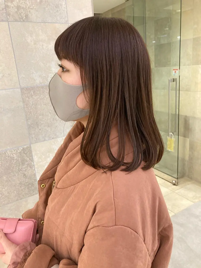 ミディアム カラー ベージュカラー 透明感カラー カット ヘアカラー トリートメント 田中 あかねのヘアスタイル