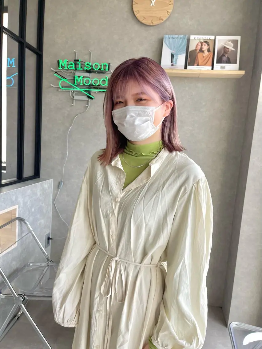 セミロング カラー カット ヘアカラー トリートメント 一ノ瀬 暁のヘアスタイル