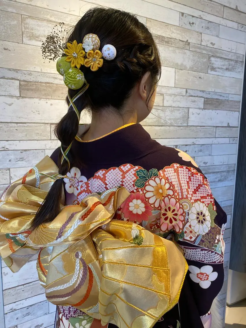 ロング ヘアアレンジ 成人式 🐥波巻き/メンズ/ ショート🐥いとみなのヘアスタイル