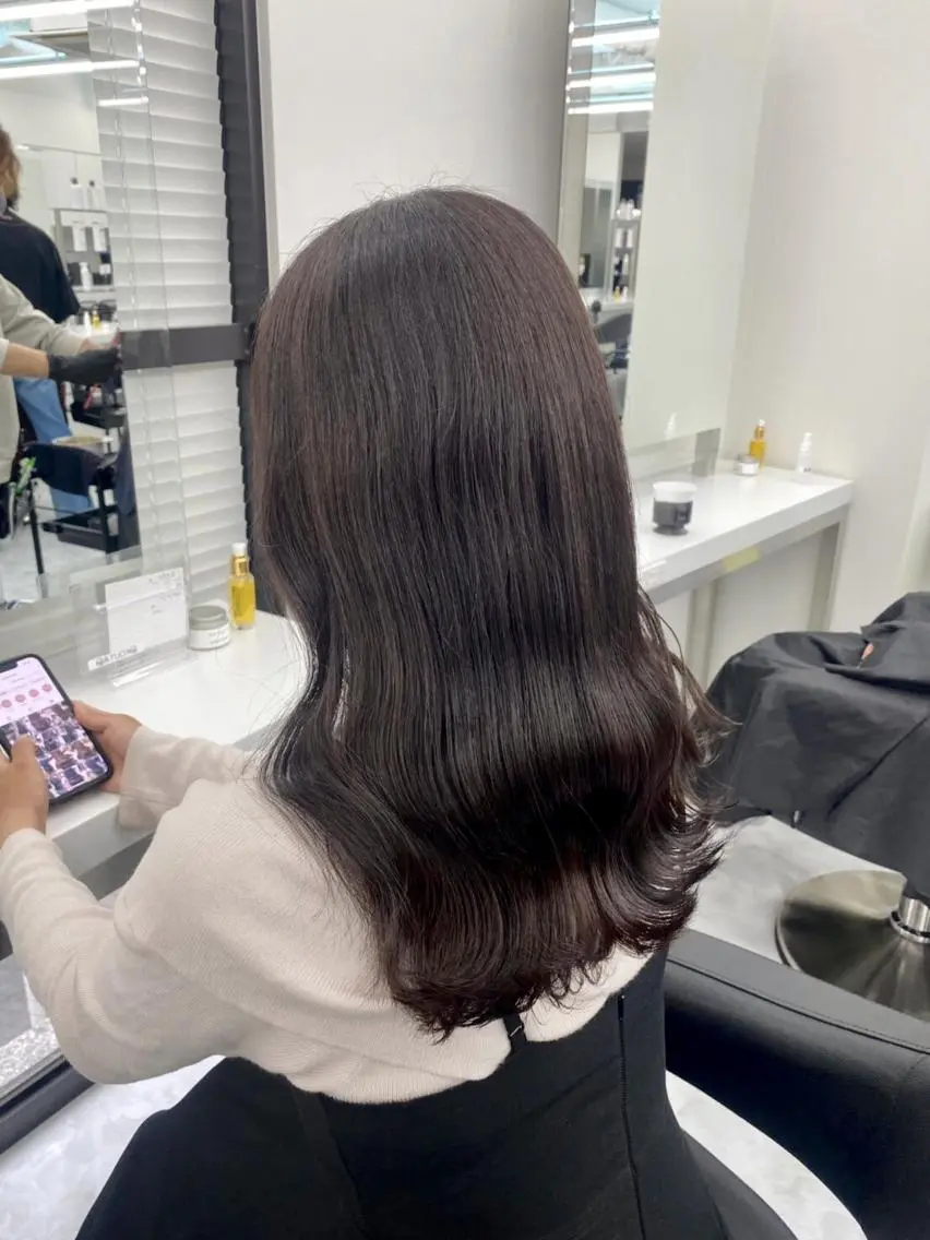 カラー ロング ウルフカットマスター みつきのヘアスタイル