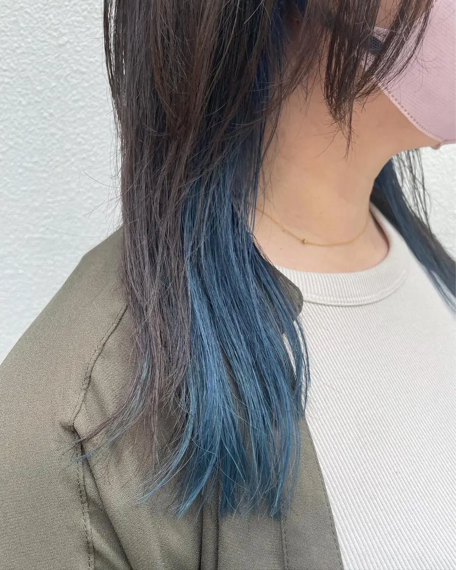 ロング カラー ブルーカラー ナチュラルカラー 児玉優香のヘアスタイル
