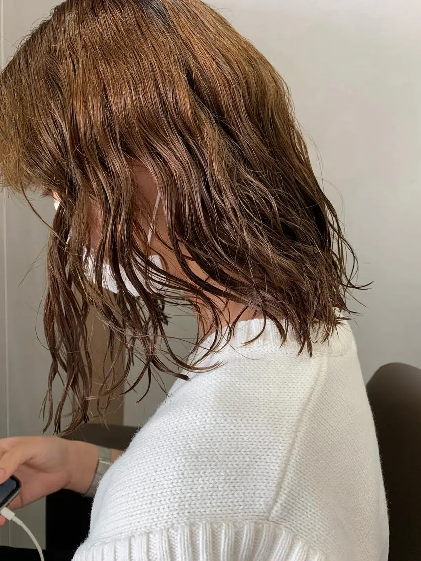 パーマ カット パーマ トリートメント ボブパーマコテ巻き風 パーマNo1深江秀平のヘアスタイル
