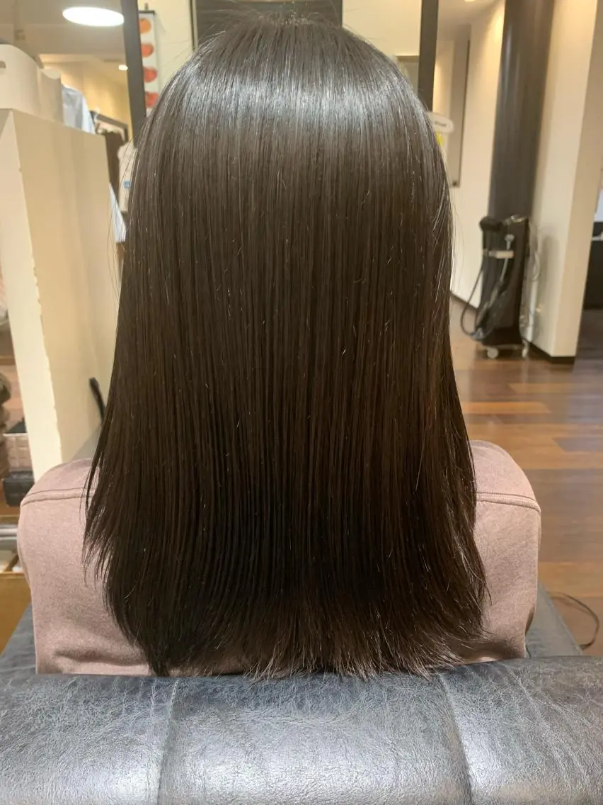 ミディアム 縮毛矯正 丸山 寛のヘアスタイル