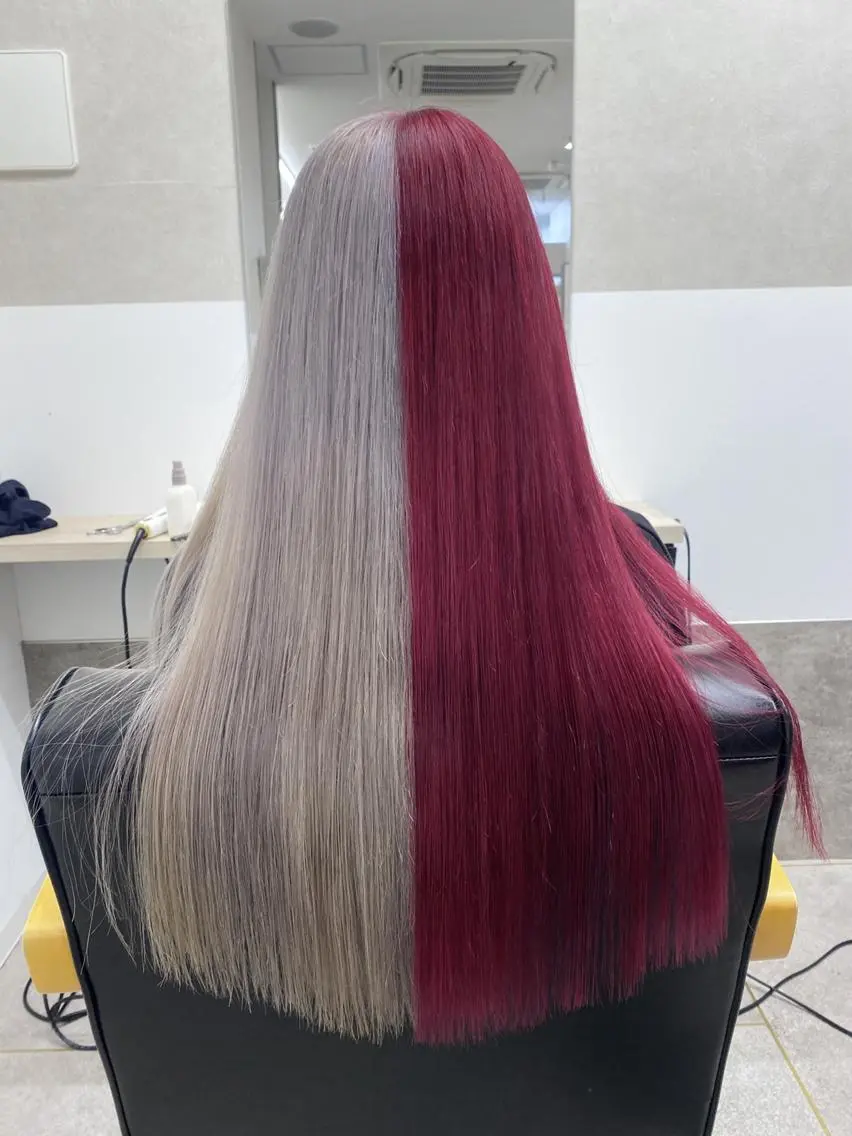 ロング カラー ブリーチ カット ヘアカラー トリートメント lafit ラフィット 下大利のヘアスタイル