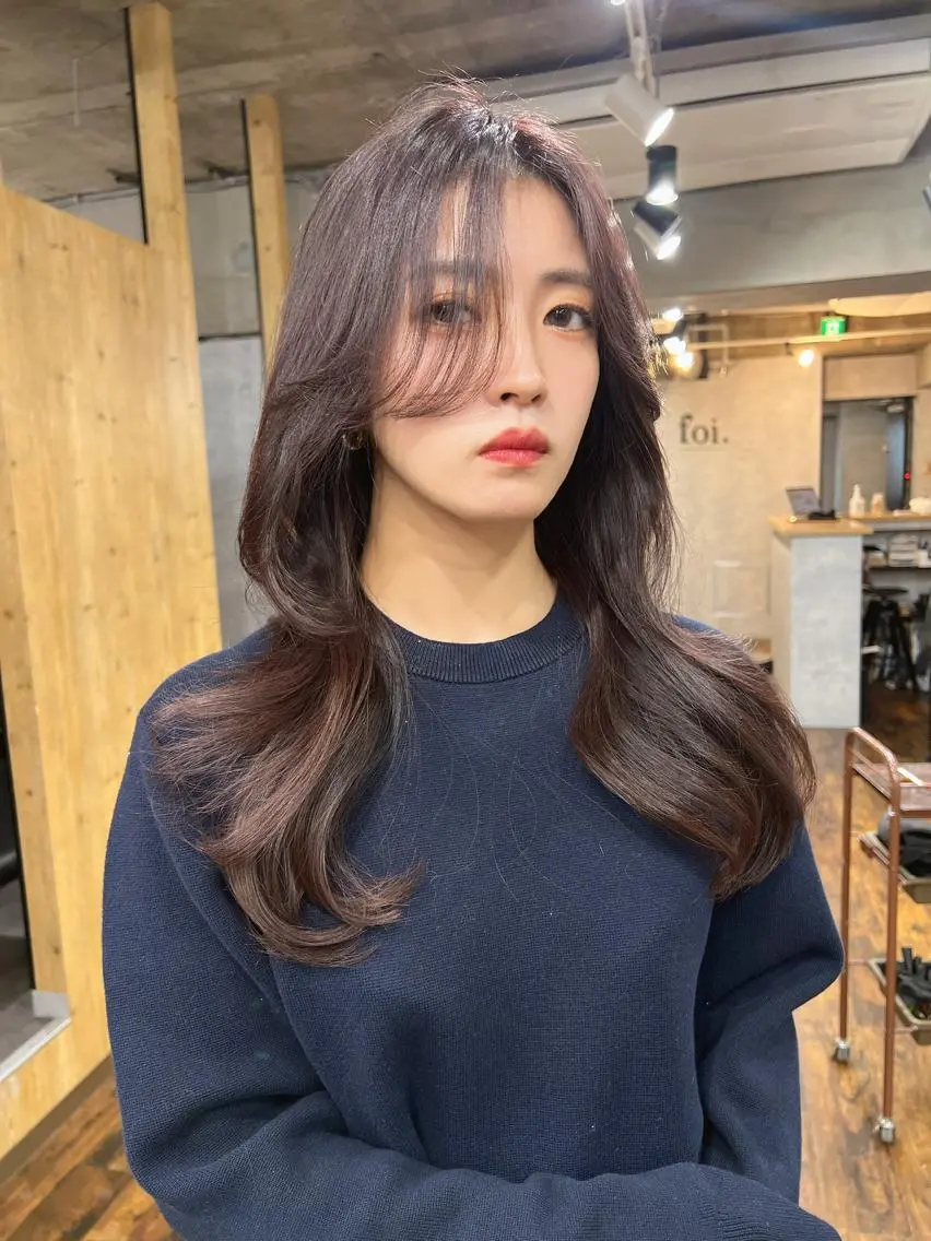 ミディアム カラー パーマ ヘアアレンジ メンズ キッズ ネイル マツエク・マツパ アイブロウ レイヤー/顔周り 韓国ヘア森田和貴のヘアスタイル