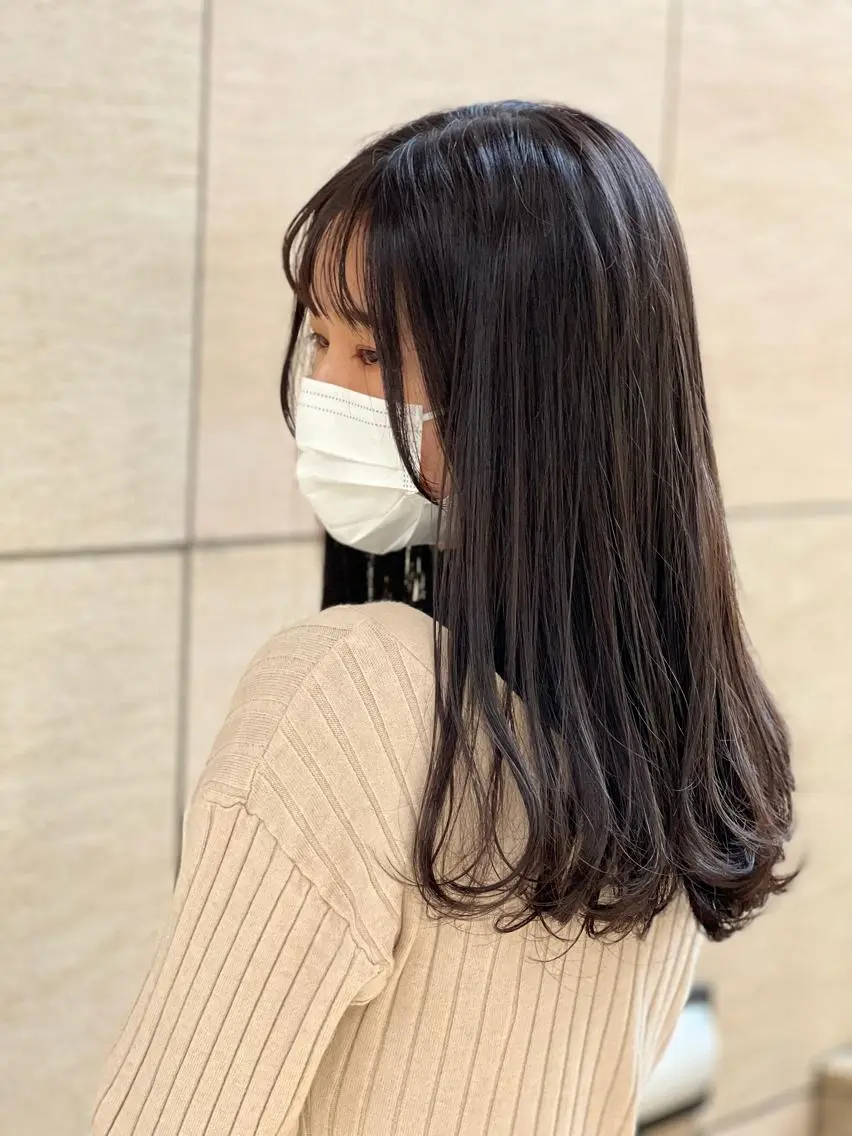ミディアム カラー カット ヘアカラー トリートメント 及川 祐輔のヘアスタイル