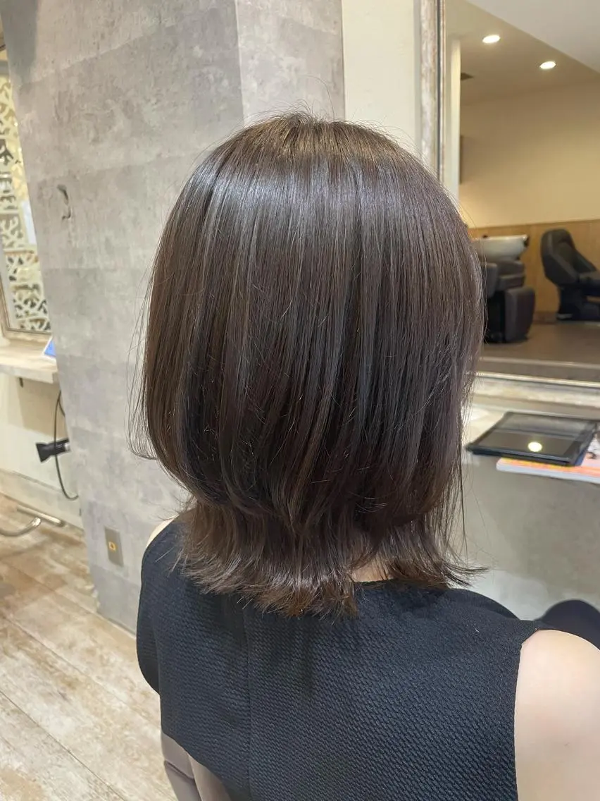 ミディアム カラー カット ヘアカラー 小顔/似合わせカット 杉山莉菜のヘアスタイル