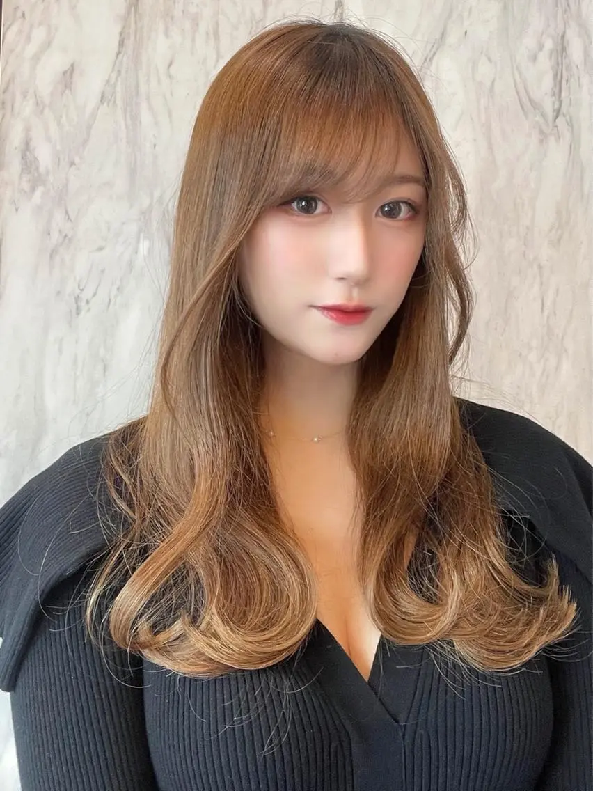 ロング カラー カット ヘアカラー トリートメント 上品ヘア🤍顔周り/ レイヤー✨/林遼一郎のヘアスタイル
