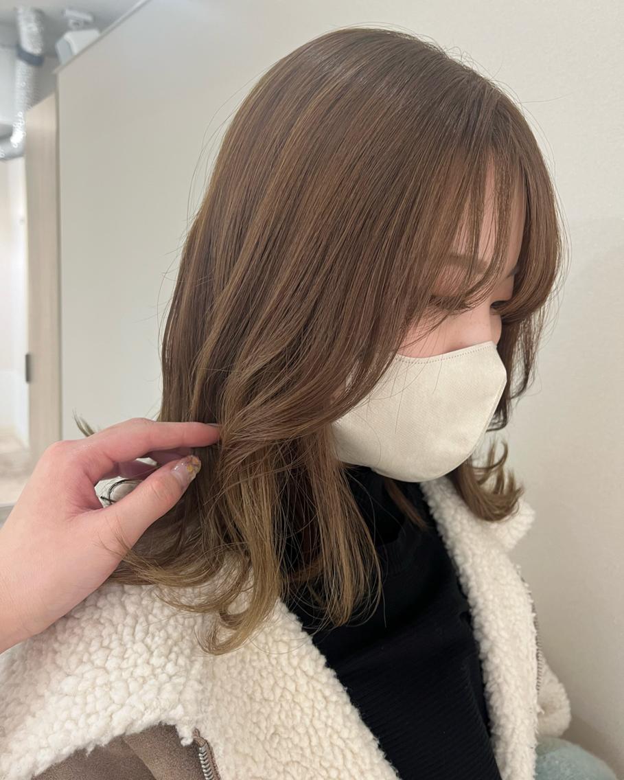 セミロング カラー 髪質改善/パーマ/ 暖色カラー❤Reiのヘアスタイル