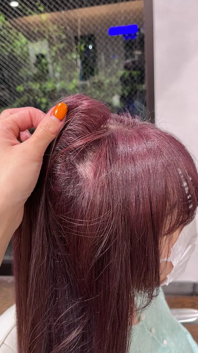ロング カラー ピンクカラー 中村 友香のヘアスタイル