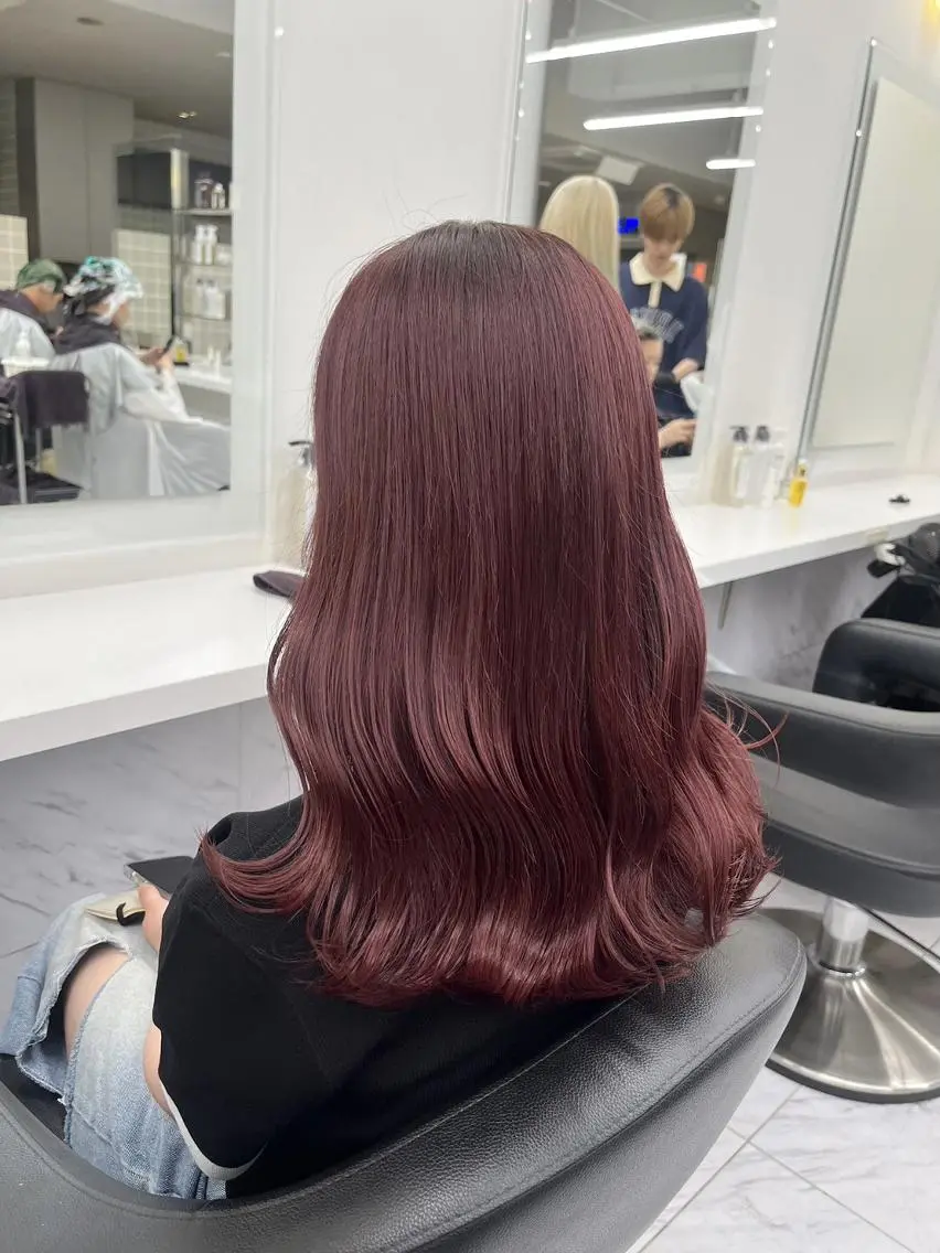 ミディアム ヘアカラー トリートメント ヘアセット NANA💓韓国ヘア /レイヤー/暖色💓のヘアスタイル