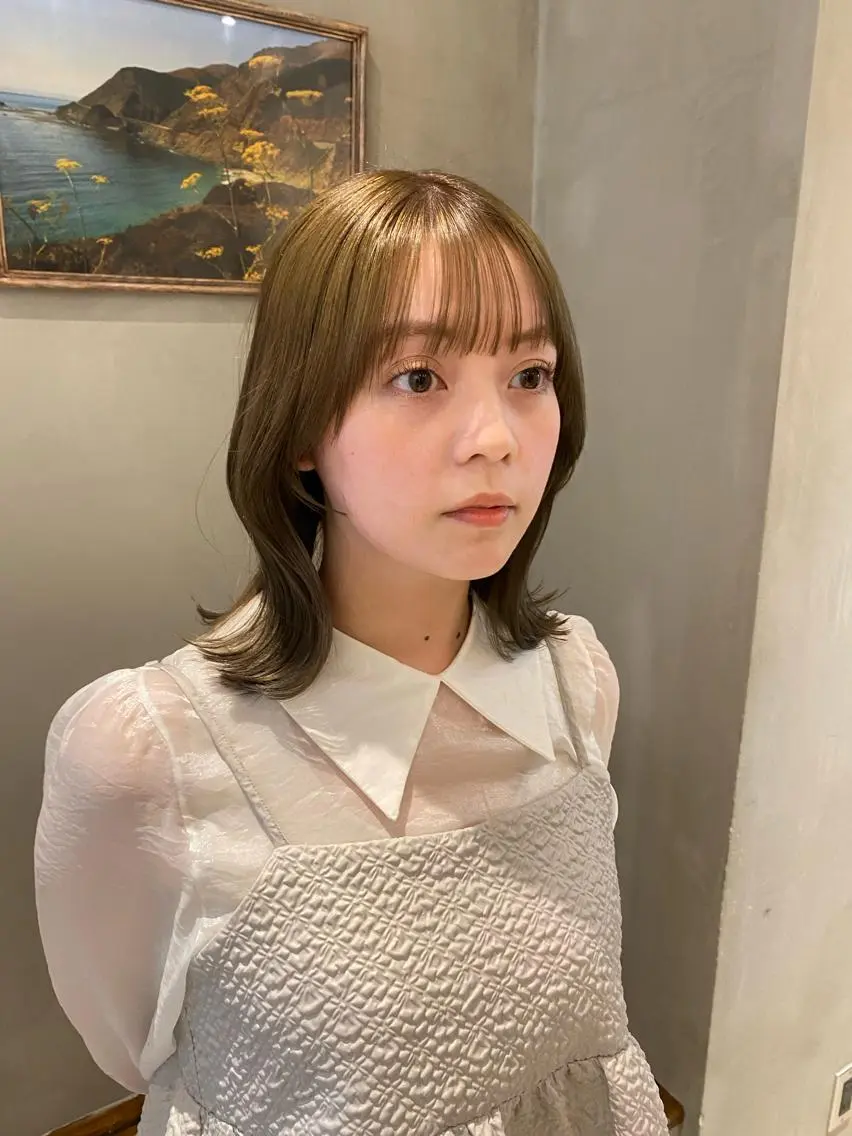 セミロング カット ヘアカラー トリートメント 新宿/顔周りカット +レイヤー=しずく♩のヘアスタイル