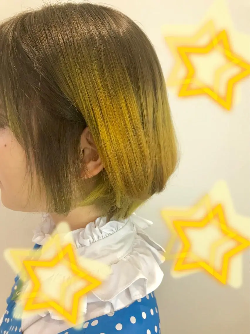 ショート カラー 透明感カラー イエローカラー トリートメント 新宿駅近♡個室 ♡関口三都季🌜のヘアスタイル