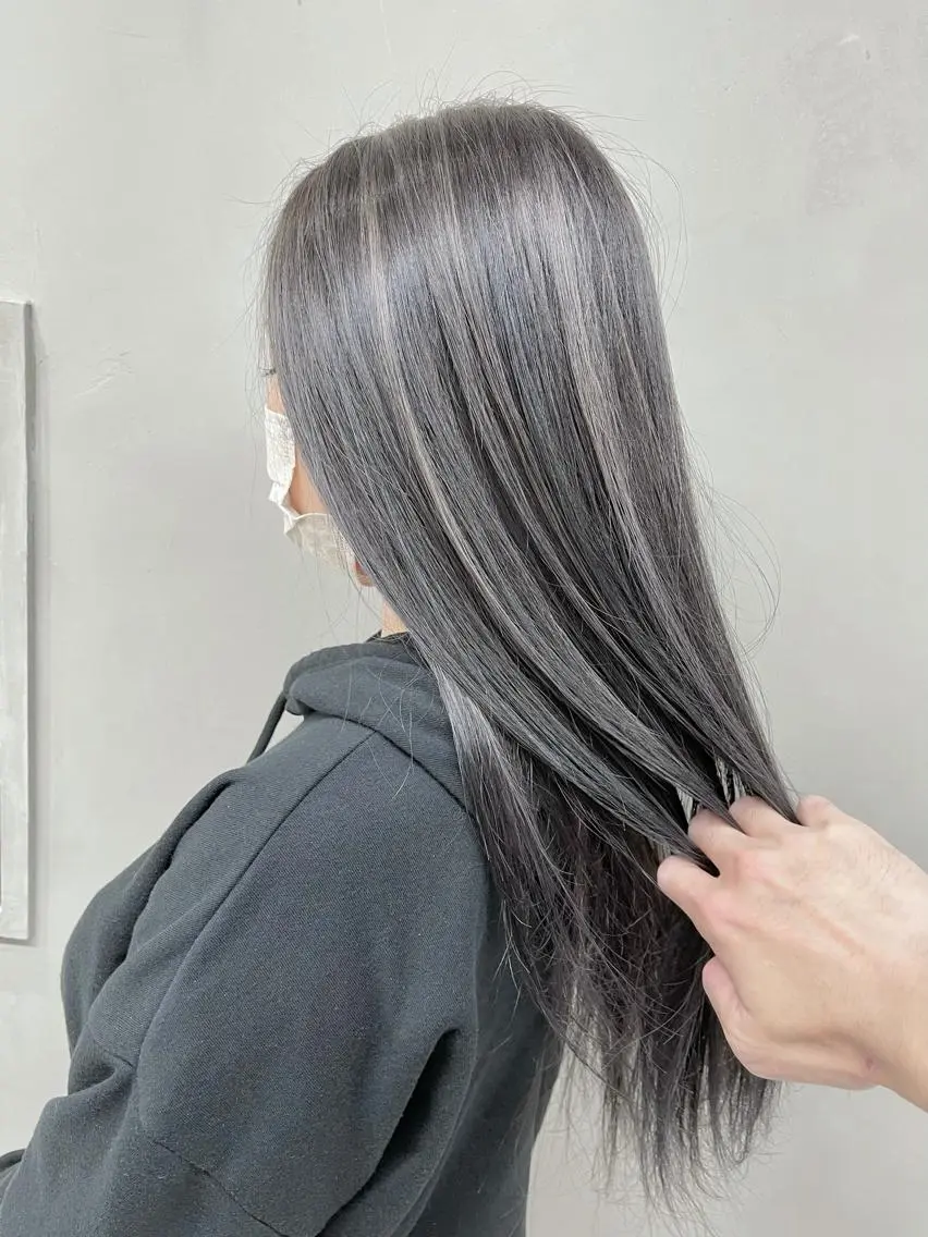 ロング カラー パーマ ヘアアレンジ グレージュ ハイライトカラー ハイライト ヘアカラー 縮毛矯正/美髪 髪質改善/石田幸輔のヘアスタイル